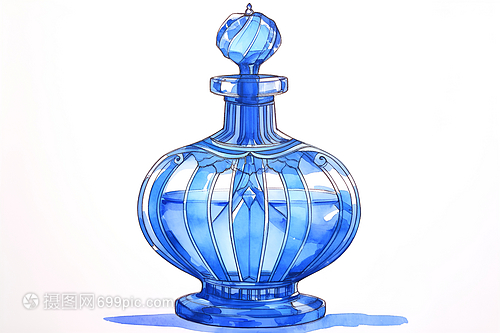 蓝色玻璃瓶 工艺与艺术的交融